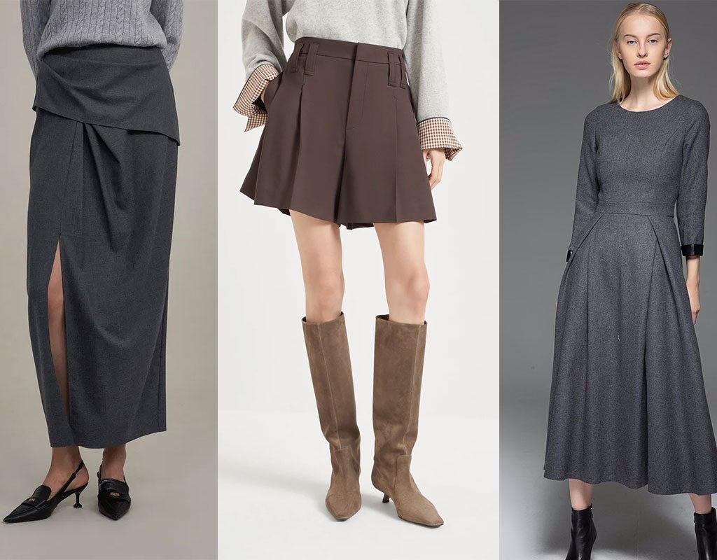 اورال و دامن زنانه زمستانی با پارچه فاستونی شیک