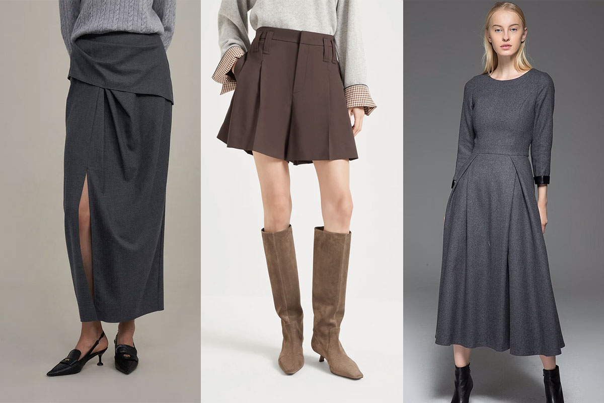 اورال و دامن زنانه زمستانی با پارچه فاستونی شیک